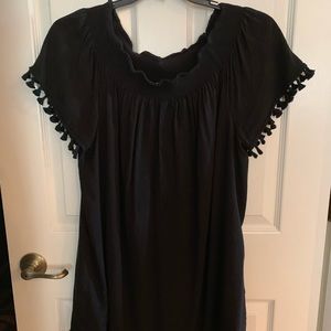 Merona Black off the Shoulder Tassled Dress - EUC